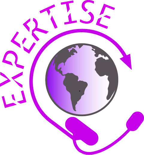 logo za expertise slušalice oko zemaljske kugle